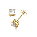 3/4Ct tw Princess Diamond Stud Earrings 14Kt Yellow Gold